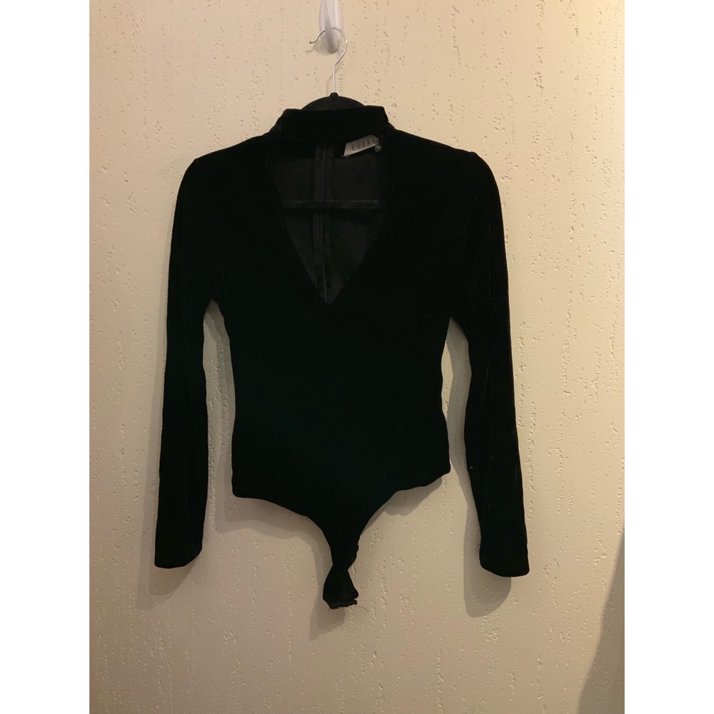 Black Velvet Thong Bodysuit